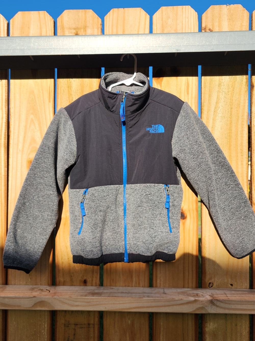 North Face Kids' Fleece Jacket with Blue Accents 7/8